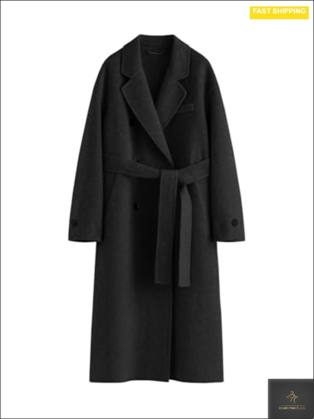 Women's Wool Blend Double Breasted Peacoat with Belt